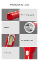 Lampe de poche LED rechargeable portable à charge solaire 100m longue distance avec lumière latérale COB pour l'urgence