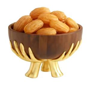Boîte à dattes élégante en bois clair avec couvercle en forme de croissant doré, boîte cadeau Eid Mubarak pour la célébration du Ramadan - Product Image 4