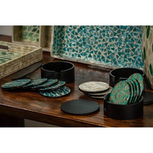 ชุดที่รองแก้วไข่มุก6ชิ้นสำหรับเครื่องครัวอุปกรณ์ตกแต่งบ้านทำด้วยมือในเวียดนาม - Product Image 3