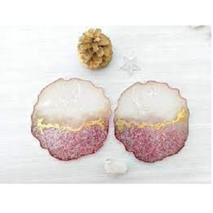 Hand-painted Angel Resin Tray Coaster Embedded Crystals Effect Eco-Friendly Luxury <b>Desk</b> Organizing Tray Floral Pattern - Product Image 1