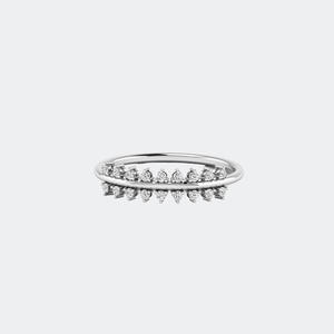 Bague minimaliste en forme de feuille ronde, bijou au look diamant, accessoire de mode délicat, à porter au quotidien, cadeau pour femme - Product Image 6
