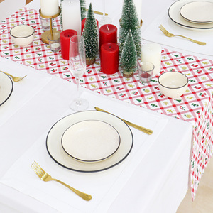 ผ้าปูโต๊ะพิมพ์สีแดง/ทองสไตล์บ้านไร่ที่ทันสมัยตกแต่งวันหยุดเทศกาลคริสต์มาสขนาด14X90นิ้ว - Product Image 3