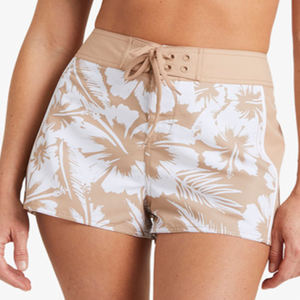 Pantalones cortos deportivos para correr en la playa de verano para mujer, LICRA transpirable de secado rápido con logotipo personalizado con patrón lavado, venta al por mayor para niñas y mujeres - Product Image 1