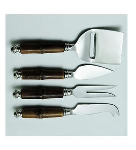 Hot Selling 18/8 Stainless Steel <b>Cheese</b> Cutting <b>Tools</b> Bamboo Handle Home and Kitchen Tableware Kitchen Utensils Cutlery Set - Product Image 1