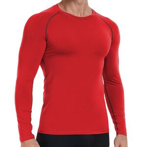 Compression Under <b>Base</b> <b>Layer</b> Tops Long Sleeve Gym Shirts Quick Dry ringer Gym Long Sleeve Blank Crew Fitness <b>Men</b> Shirts for Sale - Product Image 3