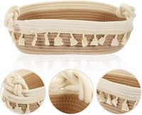 Paniers de rangement tissés à la main en corde de coton pour jouets, vêtements, articles de puériculture, magazines, de forme rectangulaire, personnalisables pour marque, idéaux comme cadeaux