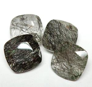 Cojín de cuarzo rutilo negro Natural, forma de corte, tamaño calibrado, piedras preciosas para la fabricación de joyas, uso de piedras preciosas de abril - Product Image 1