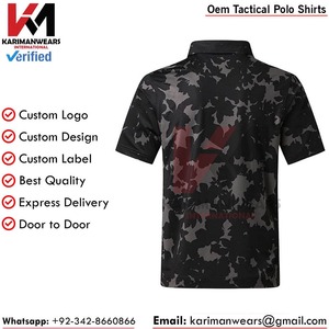 Polo de golf pour homme, imprimé uni, manches courtes, évacuation de l'humidité, anti-froissement, coupe classique, vêtements de sport tendance - Product Image 4