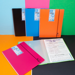 Cartella di presentazione con Logo personalizzato A4 con 20 manicotti a spirale flessibili 5 colori fluorescenti cancelleria per ufficio o borsa per documenti - Product Image 5
