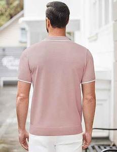 Men's Casual Solid Polo Shirts Quick Dry Plus Size Custom Logo Half Zipper metal Half Sleeve <b>Thumb</b> <b>Hole</b> Knitted T-Shirt Gym Use - Product Image 4