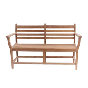 Banc de patio moderne et minimaliste à 2 places en teck Mobilier de jardin et de parc en bois massif pour l'extérieur et l'extérieur - Product Image 1