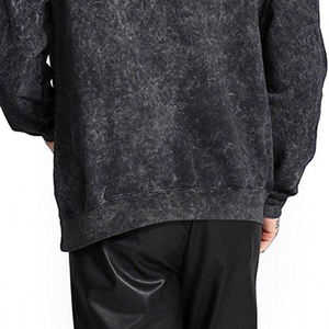 Black Color Handmade Winter Acid Wash <b>Hoodies</b> with Pocket Eco-Friendly Fleece Fabric Comfortable Casual Men's Wear-WAKIN WEAR - Product Image 5