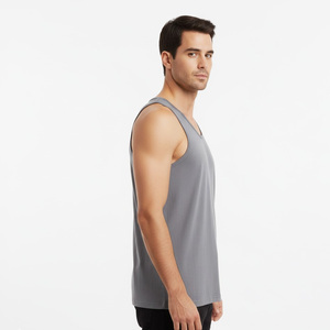 <b>Men</b> polyester tank top OEM factory supplier wholesale custom made sleeveless gym wear workout <b>vest</b> sporty fashion fitness outfit - Product Image 4