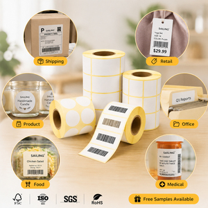 ม้วนกระดาษสติกเกอร์ความร้อนสำหรับเครื่องพิมพ์ฉลากความร้อน Sailing Thermal-Printer-Label-Roll 500 70Gsm 4X6 ขายส่ง ม้วนกระดาษสติกเกอร์ความร้อนขนาด 50*25 - Product Image 3