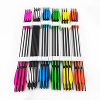 Flèches en carbone fluorescentes multicolores 0.001+-, 32 pouces, ID 6.2mm, Spine 300 340 400 500 600 700 800, Plumes de dinde de 5 pouces, pour la chasse à l'arc