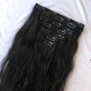 Extensions de cheveux humains à clips, qualité supérieure, naturelles, ondulées, double trame, donneur unique, 7 pièces, prix de gros, fournisseur - Product Image 2