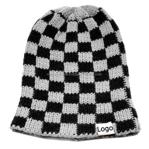 Nardon Apparel Moda Color sólido Cálido Invierno Logotipo personalizado Gorro negro en blanco Gorro - Product Image 3