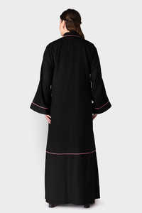 Vente en gros de robes Abaya de luxe personnalisées en soie à manches longues, anti-rides, taille XXL, vêtements islamiques de Dubaï, vêtements musulmans traditionnels - Product Image 5