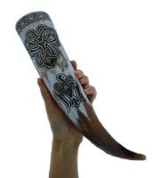 Corne à boire Viking la plus vendue avec support en cuir décoration polie pour Noël - Product Image 4