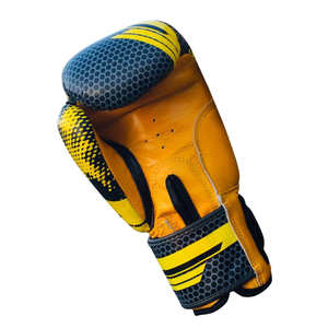 Guantes de Boxeo Personalizados de Cuero Genuino Amarillo para Adultos, Profesionales, de Alta Calidad, Transpirables, Impermeables, con Cierre de Gancho y Bucle, para Exteriores - Product Image 3