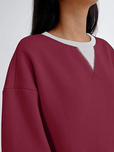 Sudadera de gran tamaño, Jersey informal de cuello redondo, Tops, camisas de manga larga, ropa de moda de otoño a la moda para mujer, diseño personalizado - Product Image 4