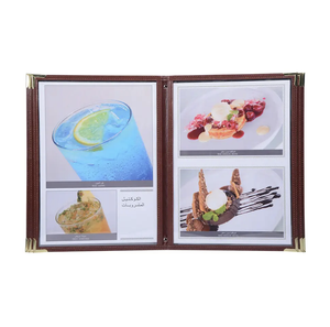 Carpeta de menú de cuero PU personalizada cubierta de menú de restaurante y hotel con soporte de cuero para suministros de hotel y restaurante - Product Image 4