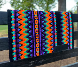 Western Show Horse Saddle Blanket Diseño de Nueva Zelanda Manta de sillín de lana hecha a mano Top Wool Saddle Pad Size - Product Image 5