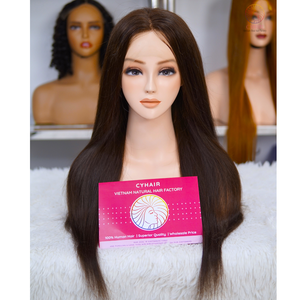 2024 meilleure vente droite naturelle vietnamienne cheveux bruts 180% densité pleine dentelle perruque transparente dentelle cheveux perruque droite - Product Image 1