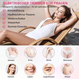 Afeitadora Eléctrica Femenina de Doble Cuchilla para Uso en Seco y Húmedo, para Rostro, Piernas, Brazos, Área del Bikini, Resistente al Agua IPX7, Afeitadora Rotatoria de Repuesto para el Cuerpo - Product Image 4