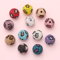 Perles en céramique et porcelaine de 16 mm, motif léopard, strass et cristal, nouveau style, rondes et colorées pour collier DIY, vente en gros CHANGAO CA446
