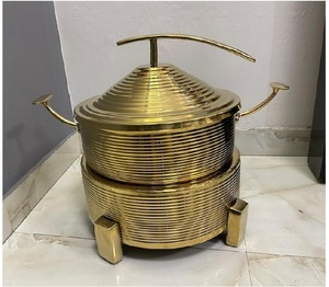 Ensemble buffet de chauffe-plats ronds en acier inoxydable chauffe-plats liquides et alimentaires chauffe-plats usagés chauffe-plats amovibles pour buffet - Product Image 1