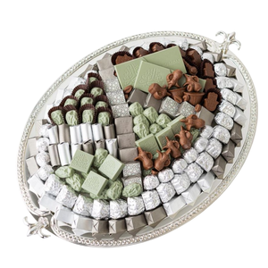 Elegant Design Sweet Dessert Display Handcrafted Handmade Chocolate Serving Tray With <b>Floral</b> Accent For Weddings Or Other Events - Product Image 4