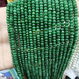 Collier de perles d'émeraude naturelle, perles d'émeraude facettées de 4 mm, collier de perles d'émeraude vertes, fermoir en argent sterling - Product Image 1