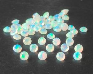 Opale d'Éthiopie naturelle multicolore, multibrillante, taille ronde facettée, 2mm-8mm, pierre précieuse de haute qualité pour la fabrication de bijoux - Product Image 6