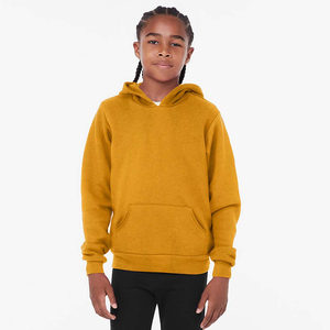 Venta al por mayor de alta calidad invierno 100% algodón polar logotipo personalizado bordado niños Sudadera con capucha sudaderas Casual Color sólido bolsillo Unisex - Product Image 4