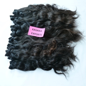 Extensions de cheveux humains indiens Remy vierges bruts non traités couleur naturelle 100% en paquet, double trame machine, 100g, à tisser et à clipser - Product Image 2