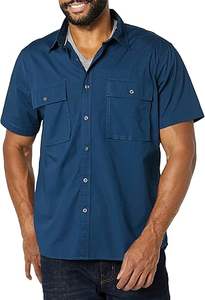 เสื้อเชิ้ตแขนสั้นมีกระเป๋าสำหรับผู้ชายเสื้อทรงพอดีตัวมาตรฐานคุณภาพสูง - Product Image 6