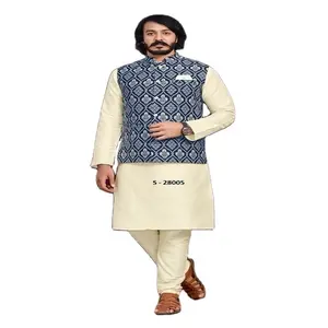 Best Quality Indian Men Straight Free Size Kurta pajama Ethnic Clothing Fashionable Kurta Pajama From Indian Supplier gents kurt