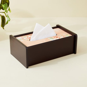 Elegant Solid <b>Wood</b> <b>Bathroom</b> <b>Accessories</b> Printed <b>Wood</b> Tissue Box Printed Crafts Face Design For Living Room Made In India - Product Image 5