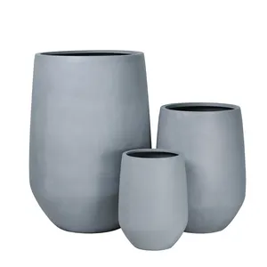 Modern Design Stijl Indoor Plant Pot Steen Cement Vaas Pot Grijs Kleur Schilderen Boom Bloem Plant Met Behulp Van