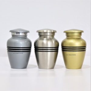 Urnas de recuerdo pequeñas tribanda de aluminio de alta calidad, urnas de cremación para cenizas humanas, urnas de cremación de alta calidad - Product Image 1
