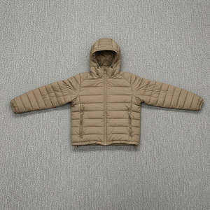 Nouveauté 2026 – Blouson matelassé pour femme, couleur marron clair, 100 % polyester, épais, chaud, style zippé, respirant, effet bulle - Product Image 1