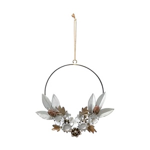 High Quality Leaves <b>Christmas</b> Decoration <b>Wreath</b> <b>for</b> <b>Christmas</b> Wall and Room Decoration in Round Shape Iron Metal - Product Image 4