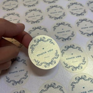 Cute Pearlized <b>Butterfly</b> Bow <b>Sticker</b> for Bakery Gift Box Packaging Seal - Product Image 1
