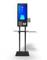 Máquina de Pago Autoservicio Vertical con Pantalla LCD, Lector de Tarjetas, Cámara y Soporte SDK para Bancos y Tiendas