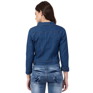 Vestes en jean pour femmes personnalisées, manches longues, style streetwear, vestes en jean fabriquées au Pakistan, vente en gros de vestes en jean pour femmes - Product Image 2