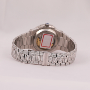 Totalmente helado Lab Grown VS1 reloj de diamantes para hombres de lujo de acero inoxidable esfera redonda reloj personalizado joyería - Product Image 3