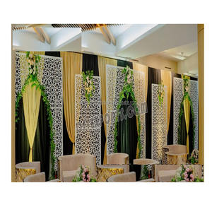 Écrans de fond élégants pour mariage, découpés au laser blanc, détachables, pliables, cadres en métal blanc très vendus à prix de gros au Royaume-Uni - Product Image 1