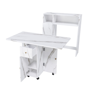 New Multifunctional White Folding Dining Table with <b>Wall</b> Mounted Sideboard & <b>Storage</b> for Small Apartments - Product Image 6