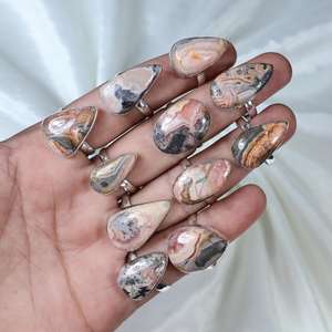 Conjunto de bisel de Rodocrosita Rosa natural, anillos de joyería, piedras preciosas pulidas a mano, venta al por mayor para ocasiones de boda, venta al por menor - Product Image 4